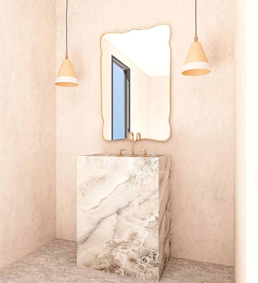 Lapseki Asymmetrical Mirror Organic Aesthetic Mirror