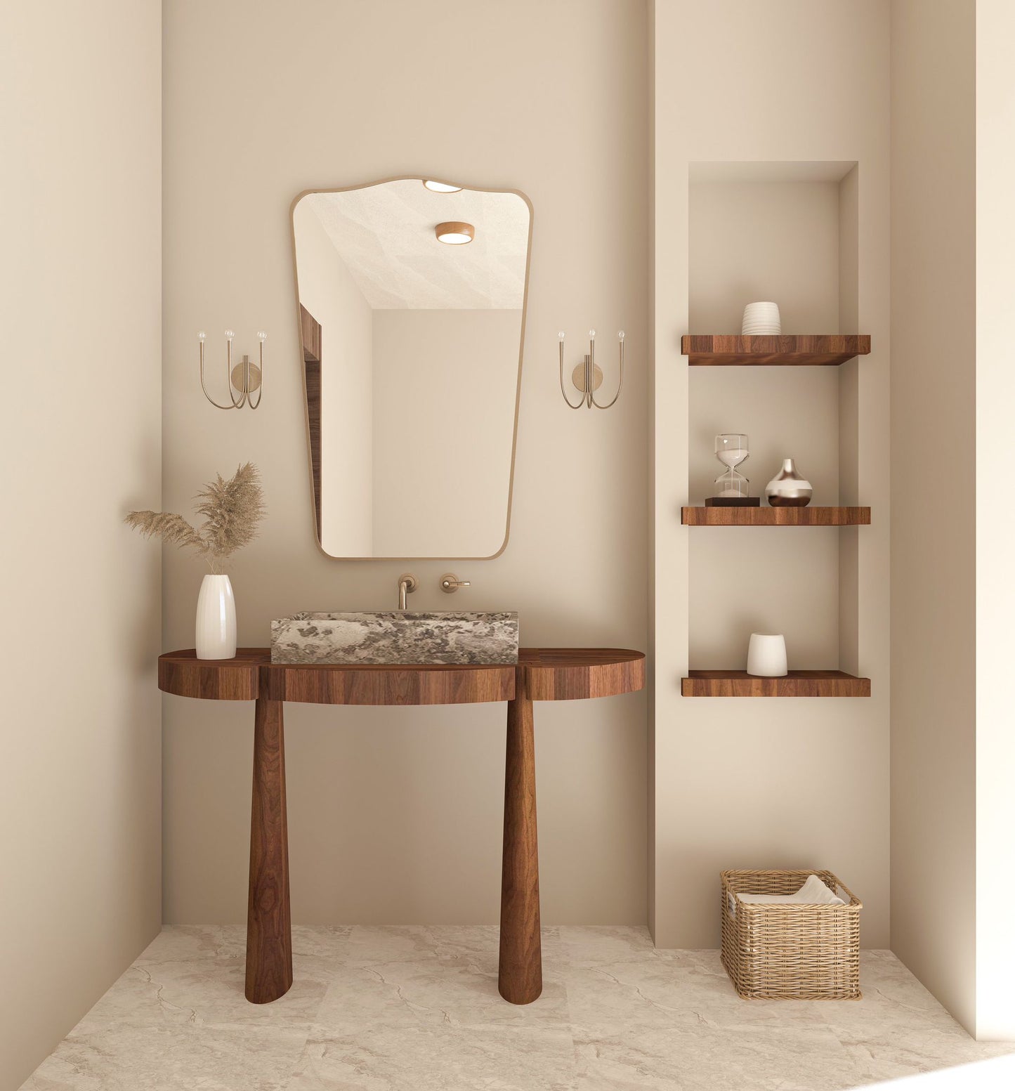 Fiore Irregular Italian Mirror