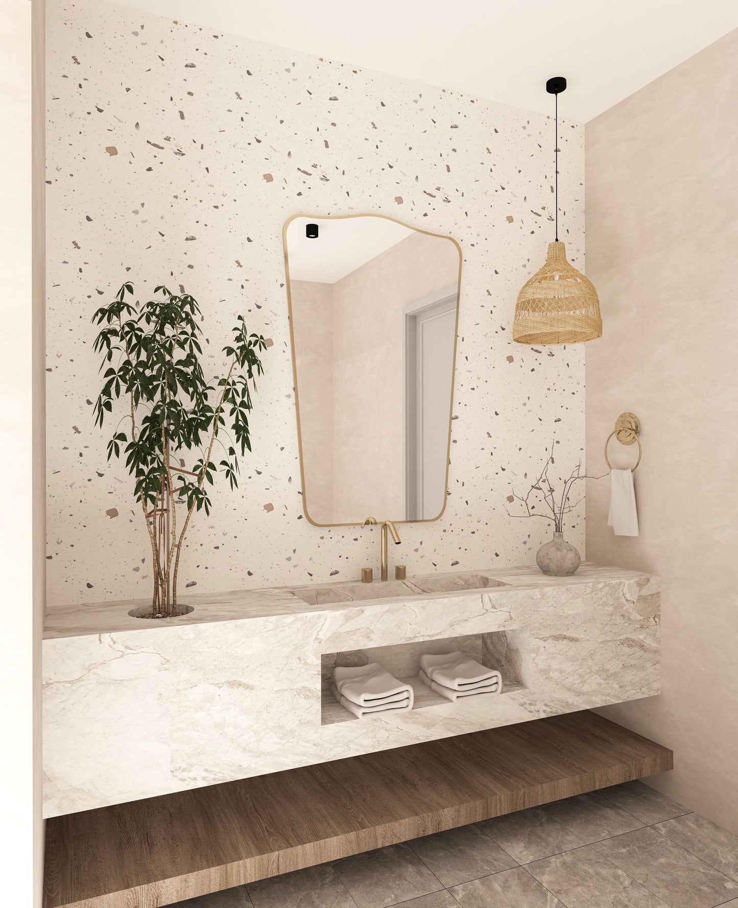 Fiore Irregular Italian Mirror