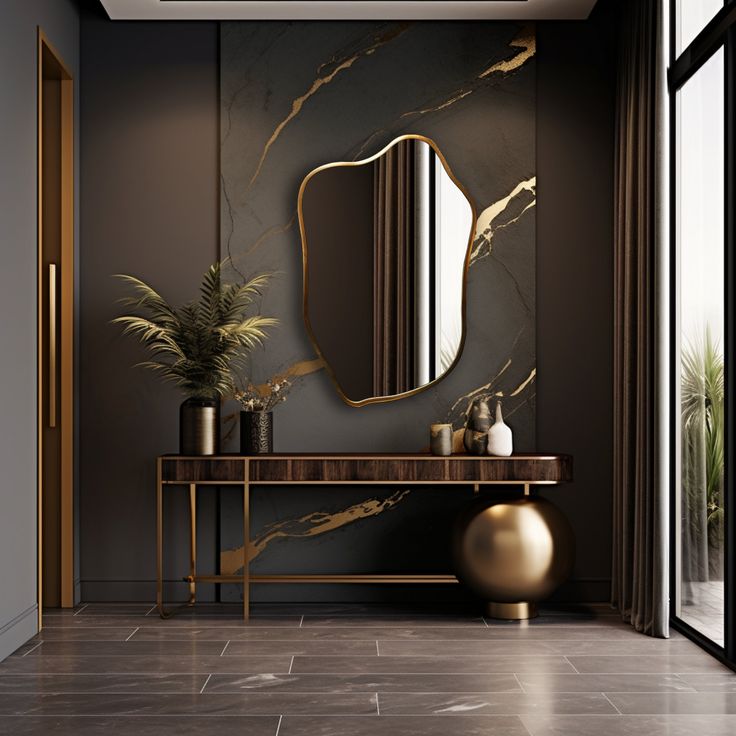 Asymmetrical Irregular Wall Mirror - Modern Decorative Mirror