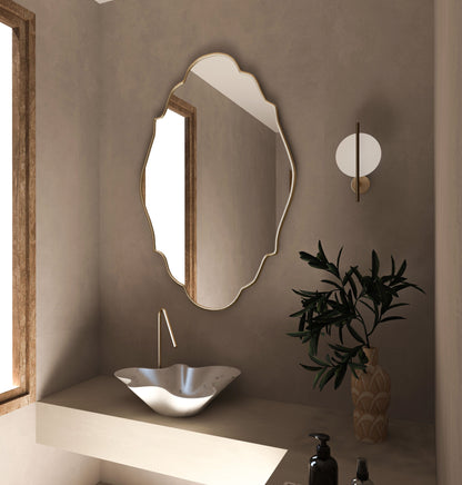 Lycia Asymmetrical Irregular Bedroom and Bathroom Unique Wall Mirror