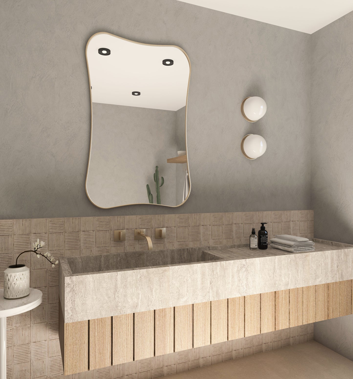 Italian Style Irregular Asymmetrical Bathroom and Bedroom Wall Mirror