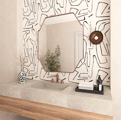 Architectural Asymmetrical Home Wall Mirror