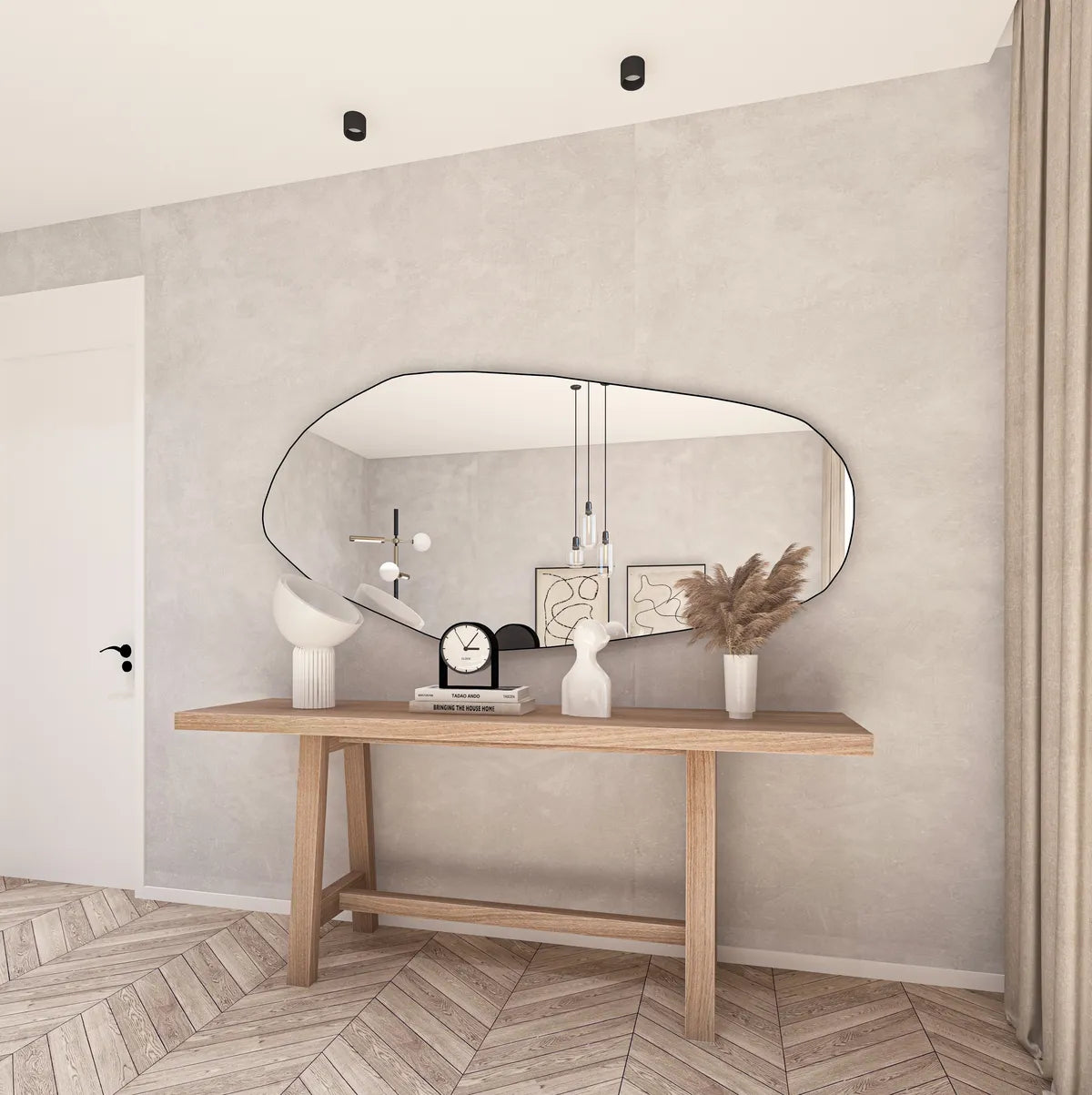 Biga Asymmetrical Irregular Bathroom and Bedroom Wall Mirror