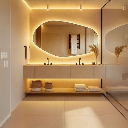 Biga Asymmetrical Irregular Bathroom and Bedroom Wall Mirror