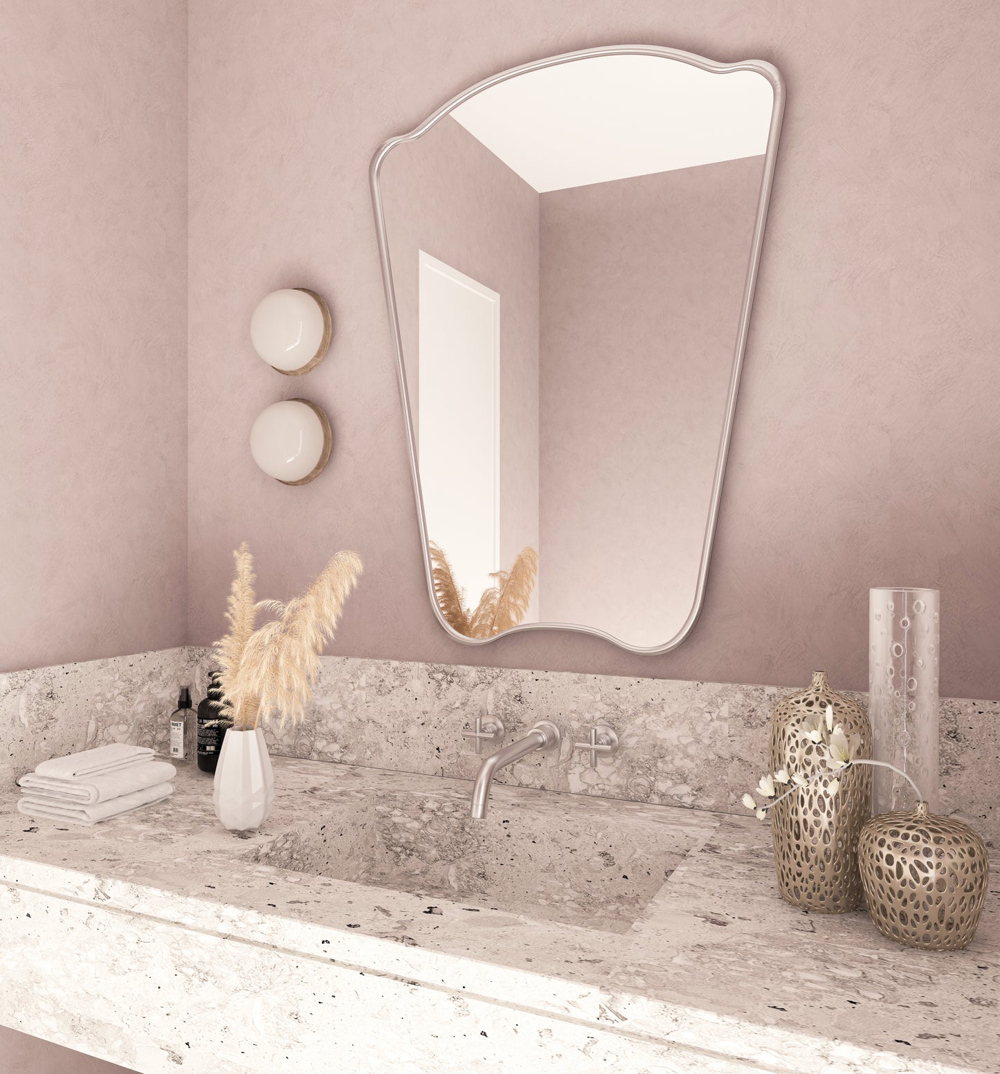 Italian Style Irregular Mirror Italian Style Unique Irregular Mirror Asymmetrical Bathroom Mirror