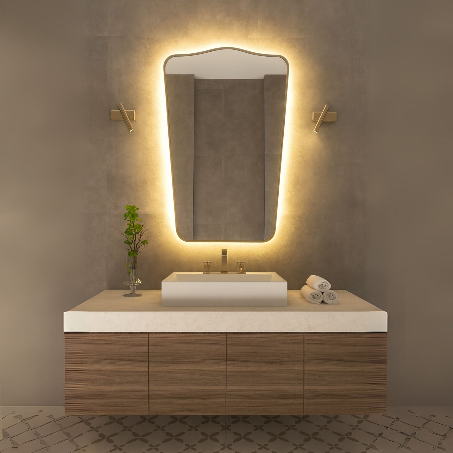 Fiore Irregular Italian Mirror