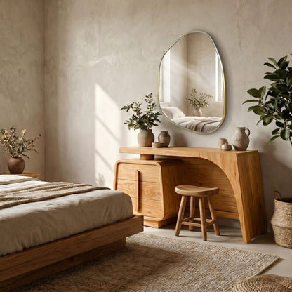 Aura Asymmetrical Mirror with Hidden Storage