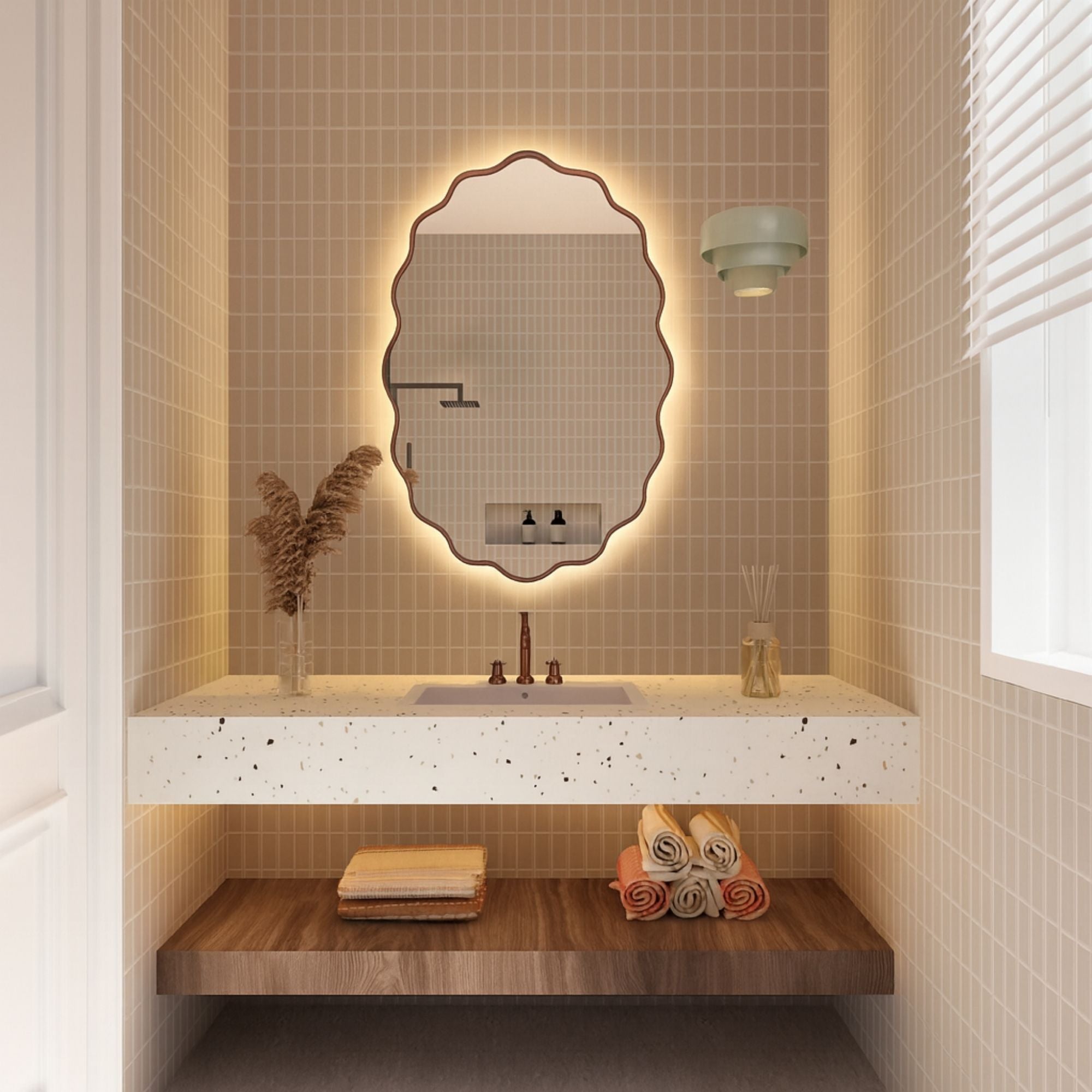 Flower Mirror - Unique Wavy Decorative Wall Mirror in Multiple