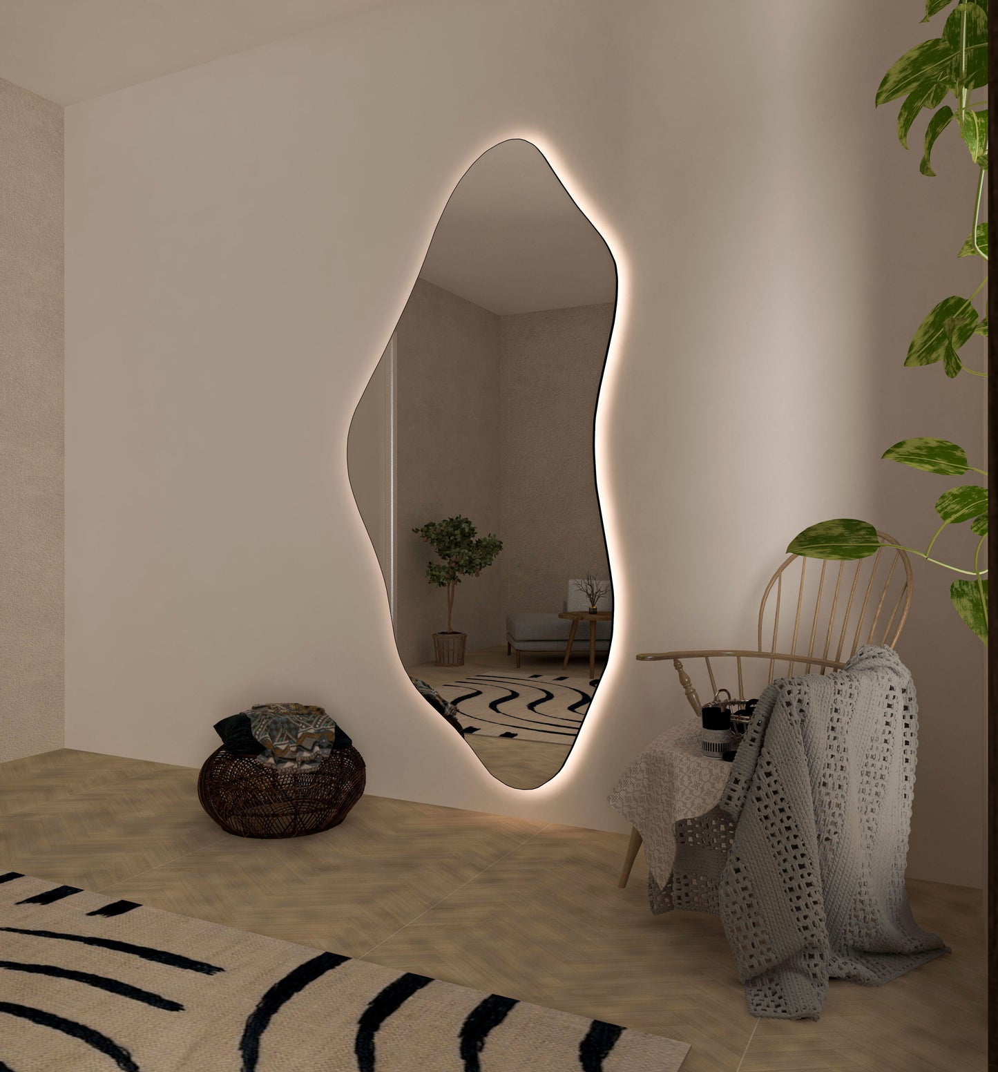 Bilbao Irregular Asymmetrical Bathroom and Bedroom Home Wall Mirror