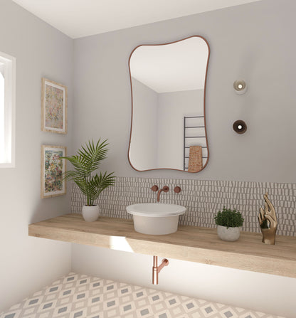 Italian Style Irregular Asymmetrical Bathroom and Bedroom Wall Mirror