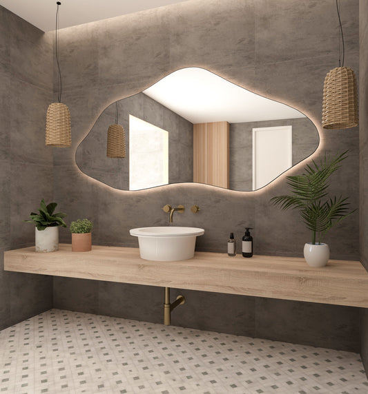 Bilbao Irregular Asymmetrical Bathroom and Bedroom Home Wall Mirror