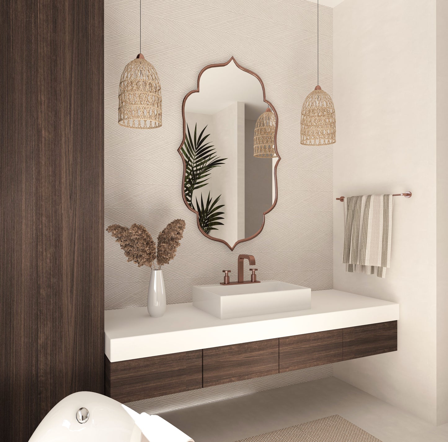 Riva Flower Elegant Bathroom Mirror Asymmetrical Bedroom Mirror Irregular Home Mirror