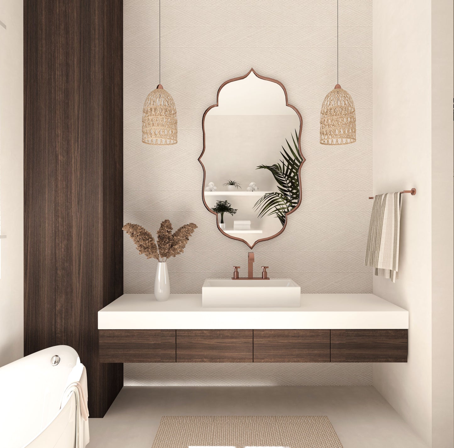 Riva Flower Elegant Bathroom Mirror Asymmetrical Bedroom Mirror Irregular Home Mirror