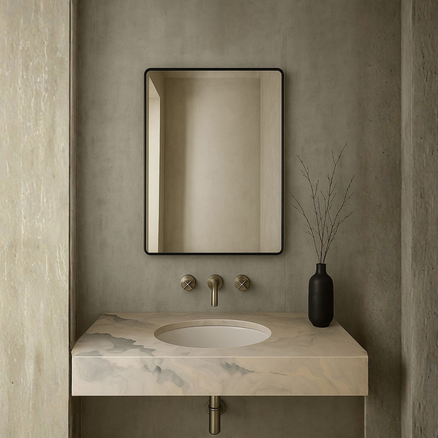 Rectangle Soft Detailed Wall Mirror