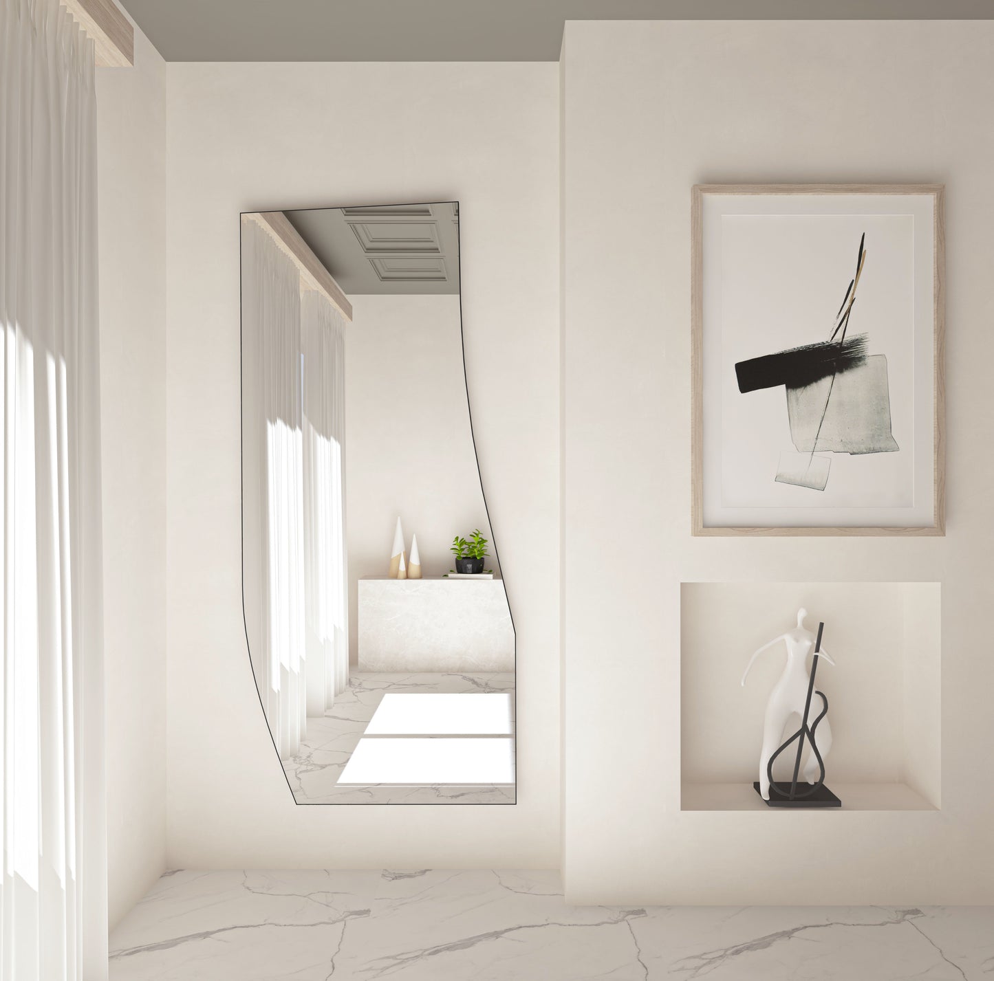 Skyscraper Full Length Irregular Wall Mirror