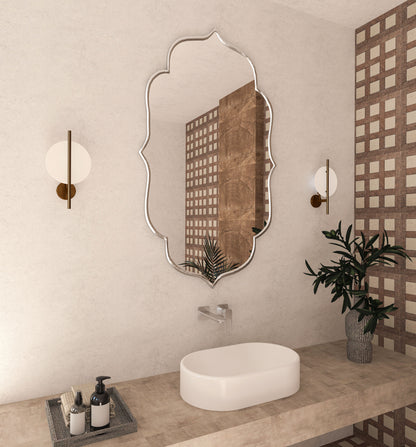 Riva Flower Elegant Bathroom Mirror Asymmetrical Bedroom Mirror Irregular Home Mirror