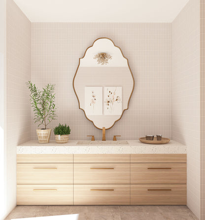 Lycia Asymmetrical Irregular Bedroom and Bathroom Unique Wall Mirror