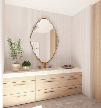 Lycia Asymmetrical Irregular Bedroom and Bathroom Unique Wall Mirror