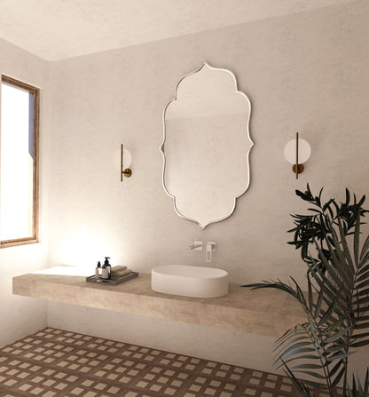 Riva Flower Elegant Bathroom Mirror Asymmetrical Bedroom Mirror Irregular Home Mirror