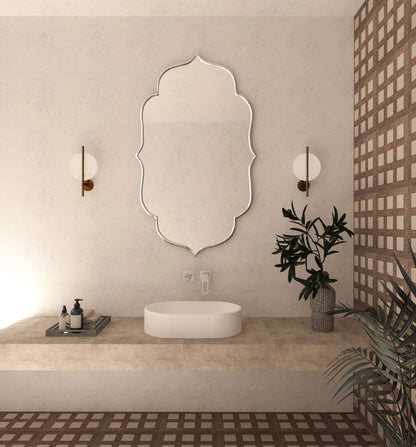 Riva Flower Elegant Bathroom Mirror Asymmetrical Bedroom Mirror Irregular Home Mirror