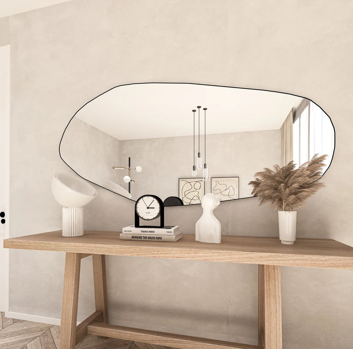 Biga Asymmetrical Irregular Bathroom and Bedroom Wall Mirror