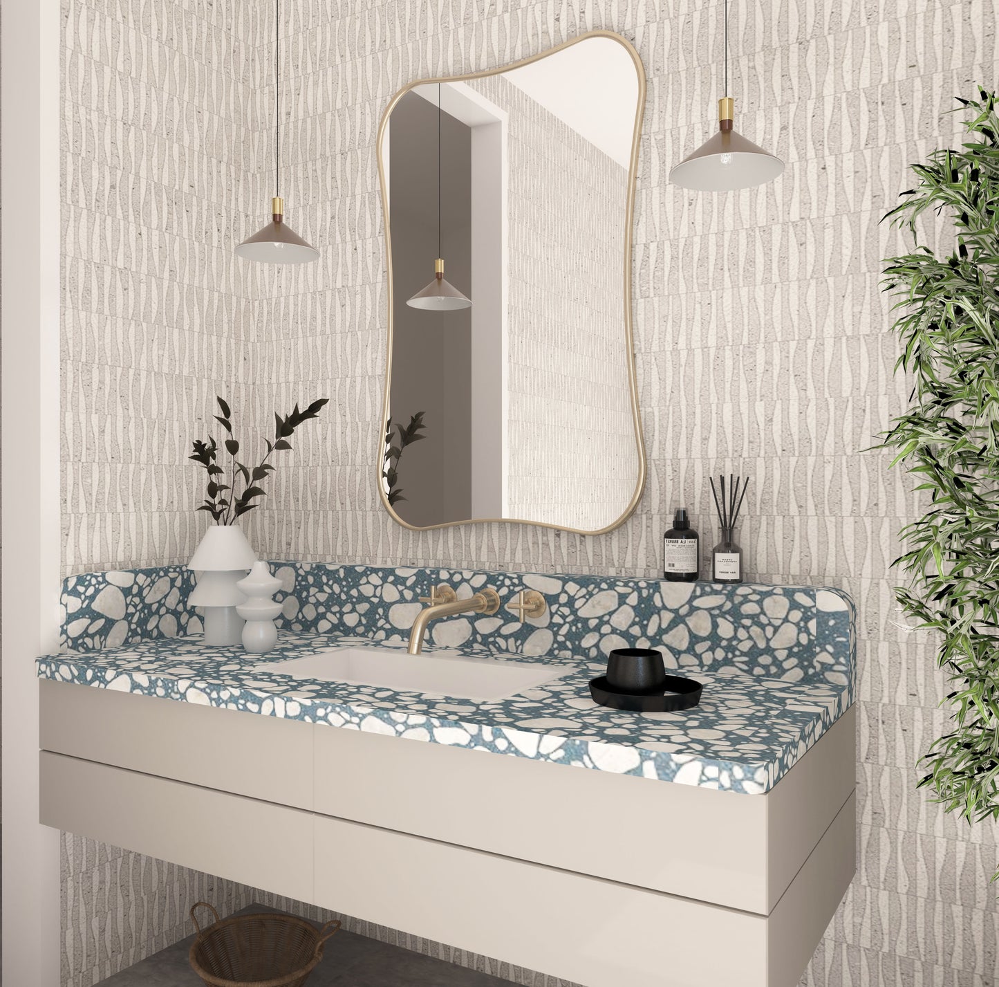 Italian Style Irregular Asymmetrical Bathroom and Bedroom Wall Mirror