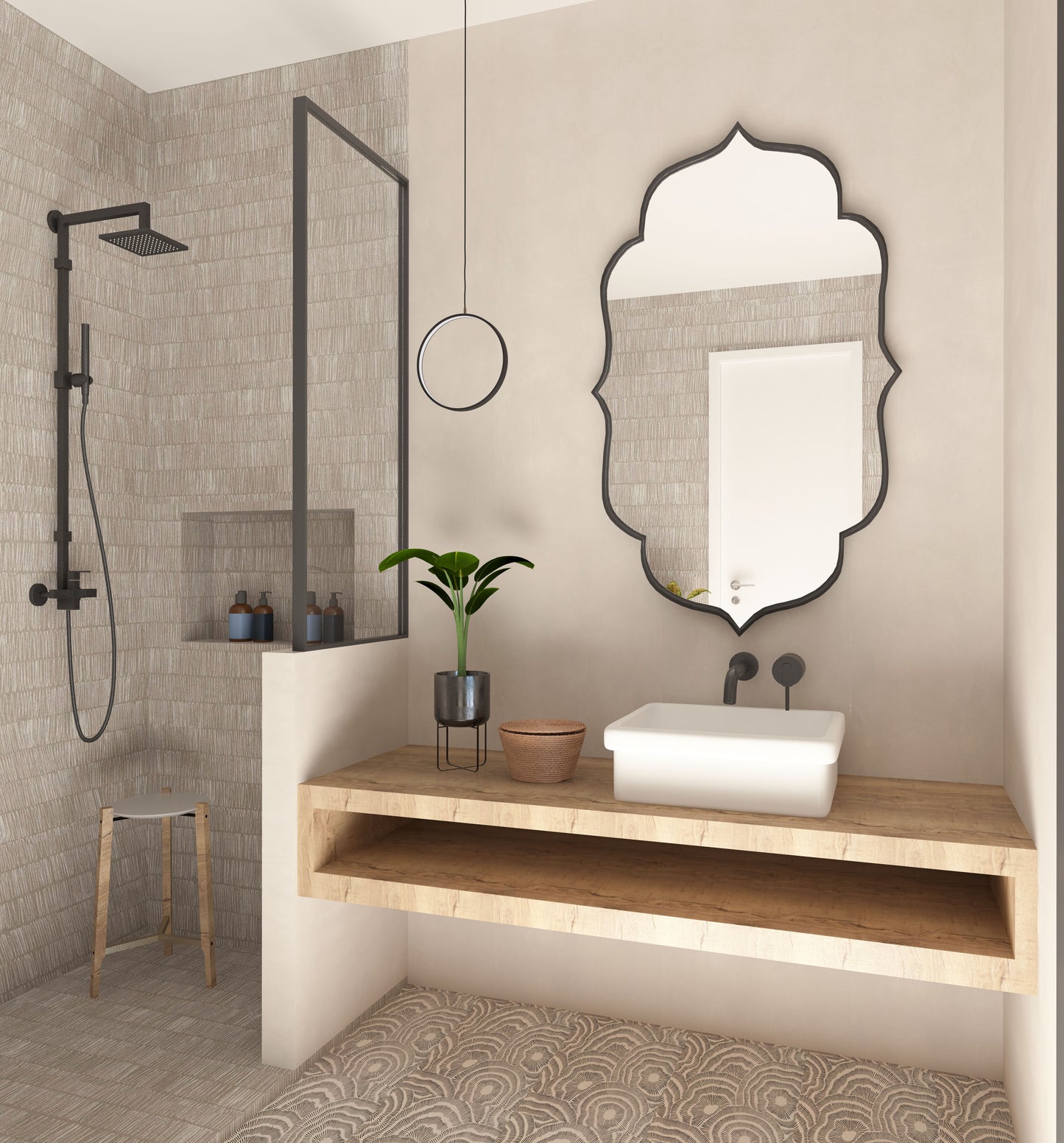 Riva Flower Elegant Bathroom Mirror Asymmetrical Bedroom Mirror Irregular Home Mirror