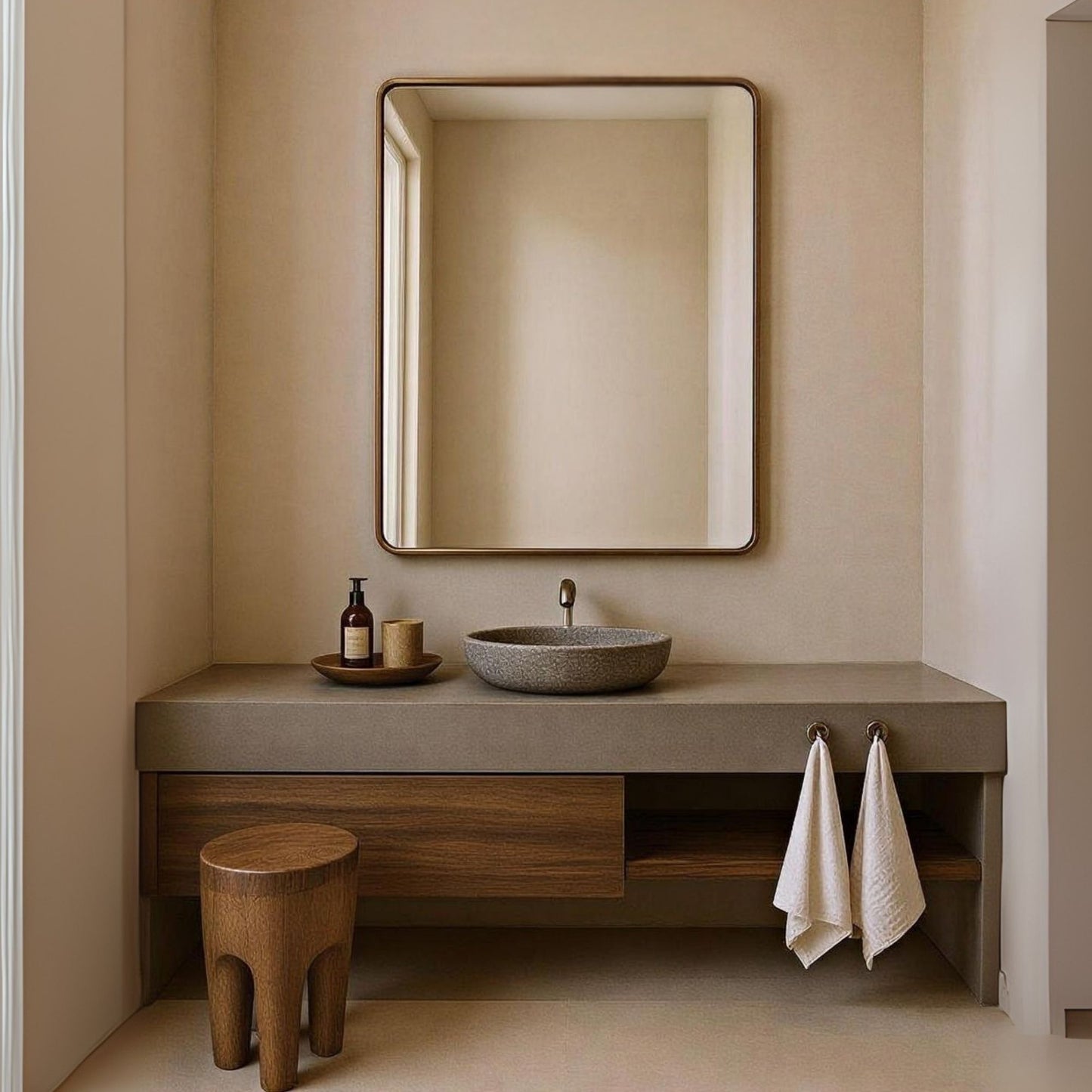 Rectangle Soft Detailed Wall Mirror