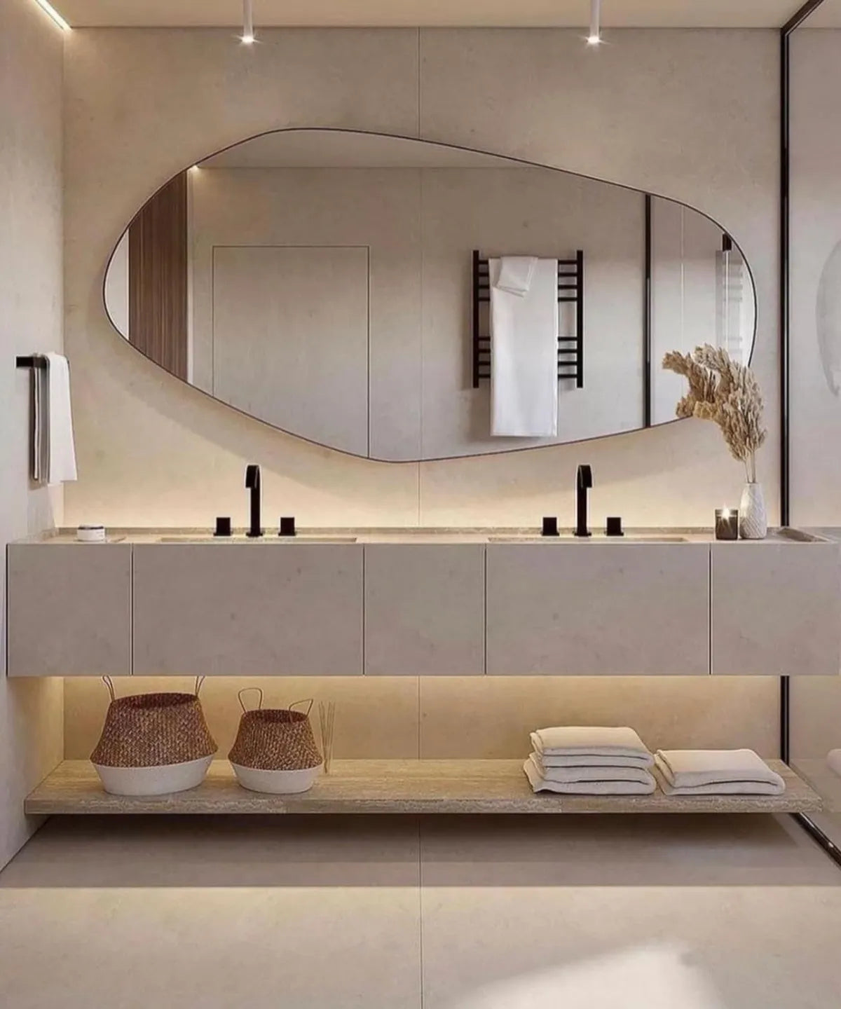 Biga Asymmetrical Irregular Bathroom and Bedroom Wall Mirror