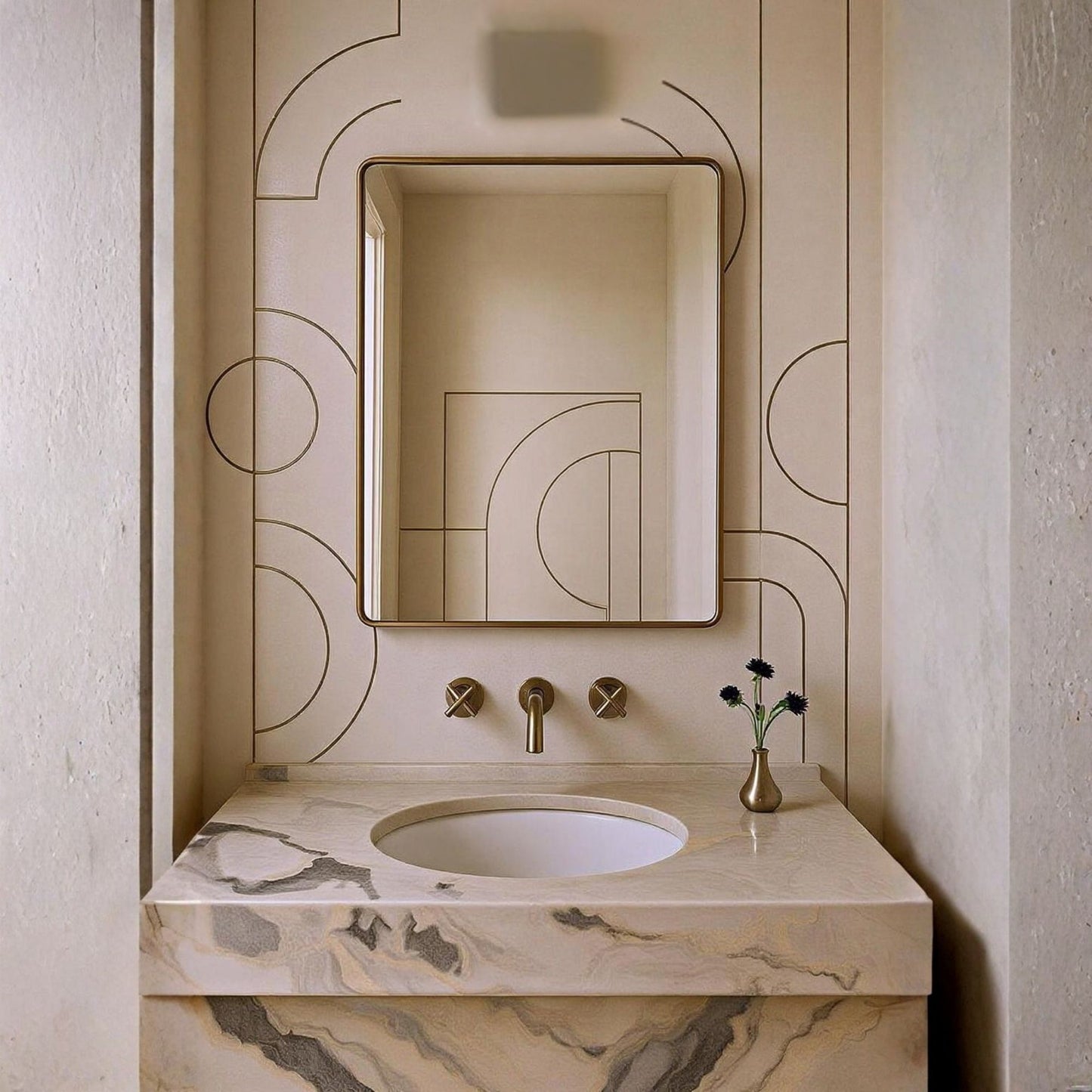 Rectangle Soft Detailed Wall Mirror