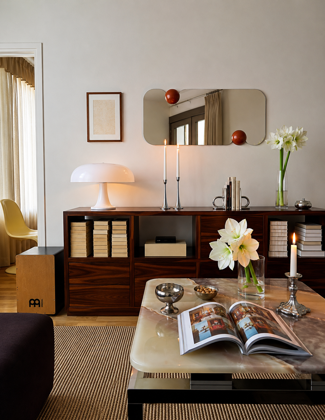 Sculptural Mid-Century Modern Wall Mirror