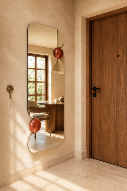Sculptural Mid-Century Modern Wall Mirror