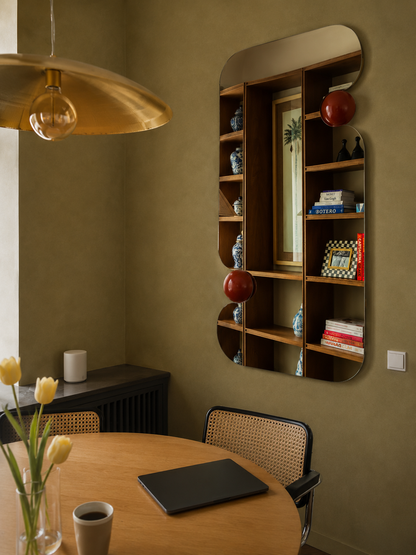 Sculptural Mid-Century Modern Wall Mirror