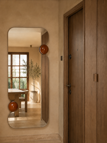 Sculptural Mid-Century Modern Wall Mirror