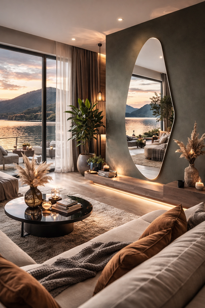 Ina Irregular Full Length Wall Mirror - Handmade Asymmetrical Mirror