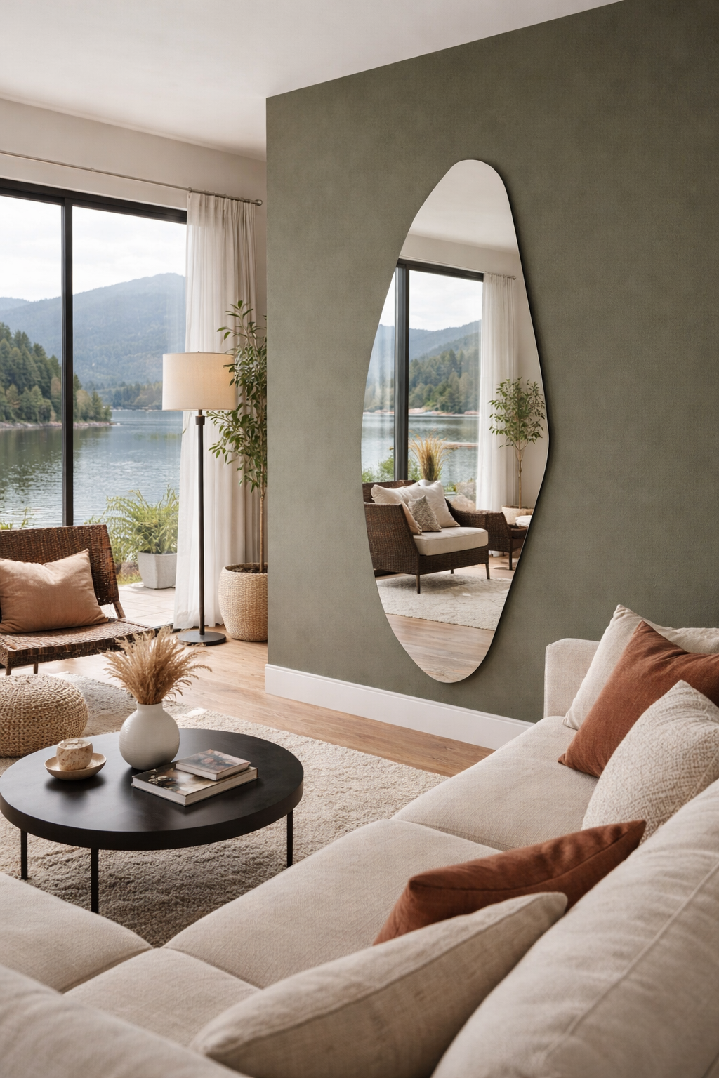 Ina Irregular Full Length Wall Mirror - Handmade Asymmetrical Mirror