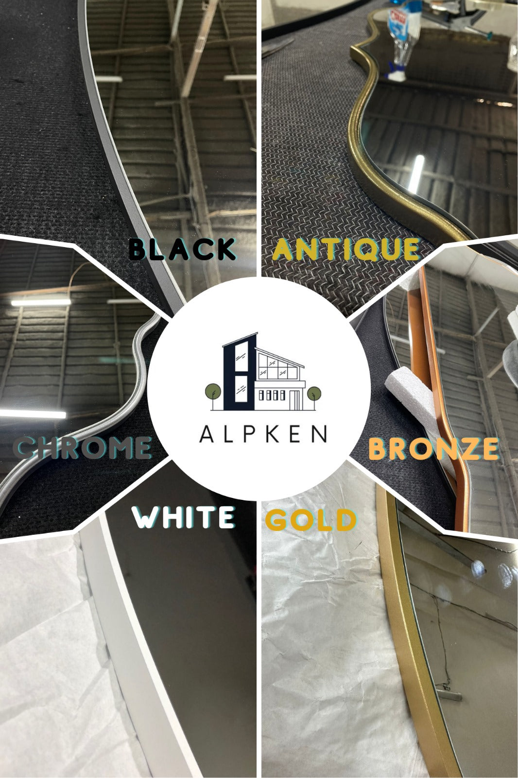 Balkan Asymmetrical Decorative Wall Mirror | Unique Design - Alpken