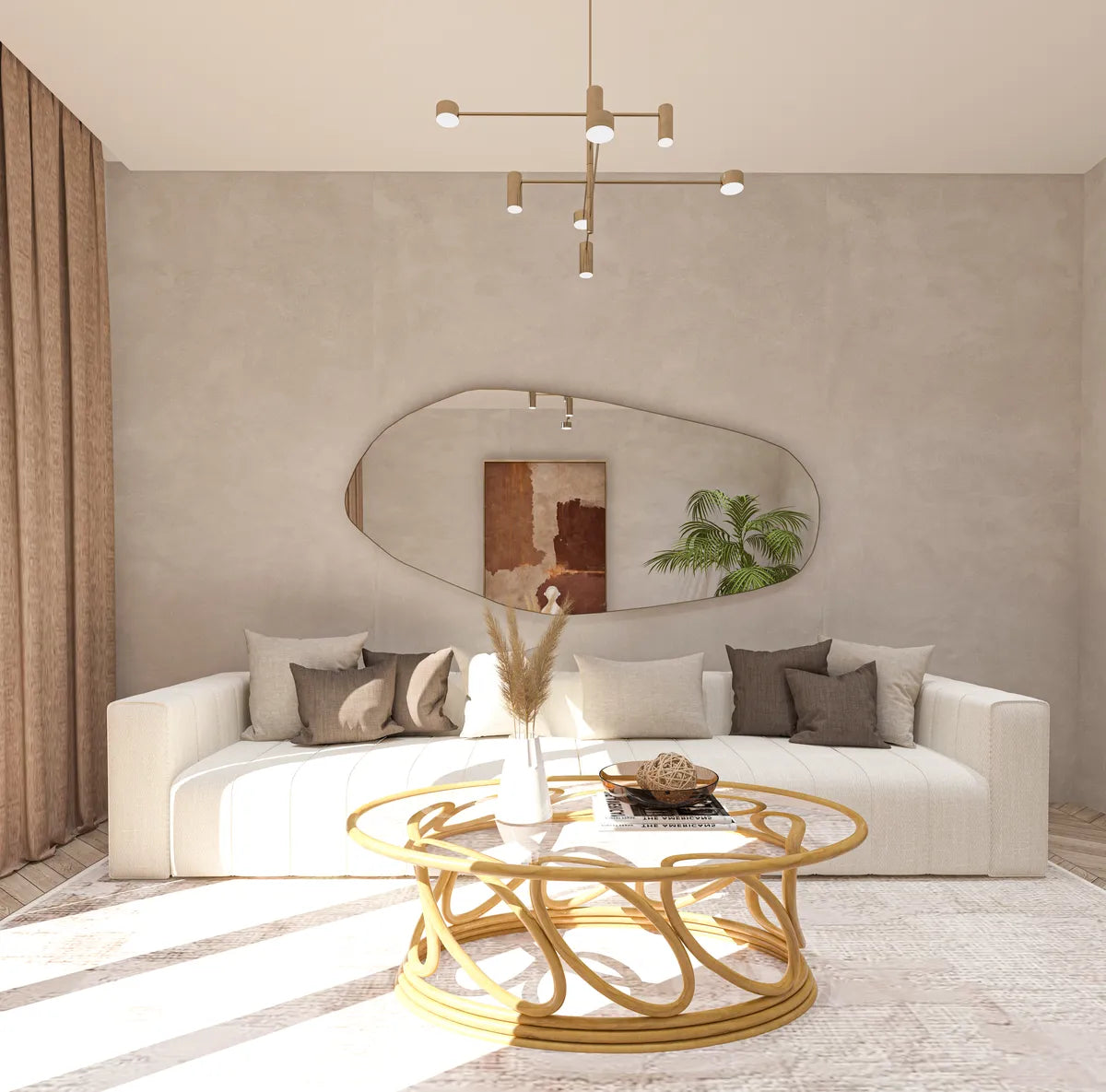 Biga Asymmetrical Irregular Bathroom and Bedroom Wall Mirror