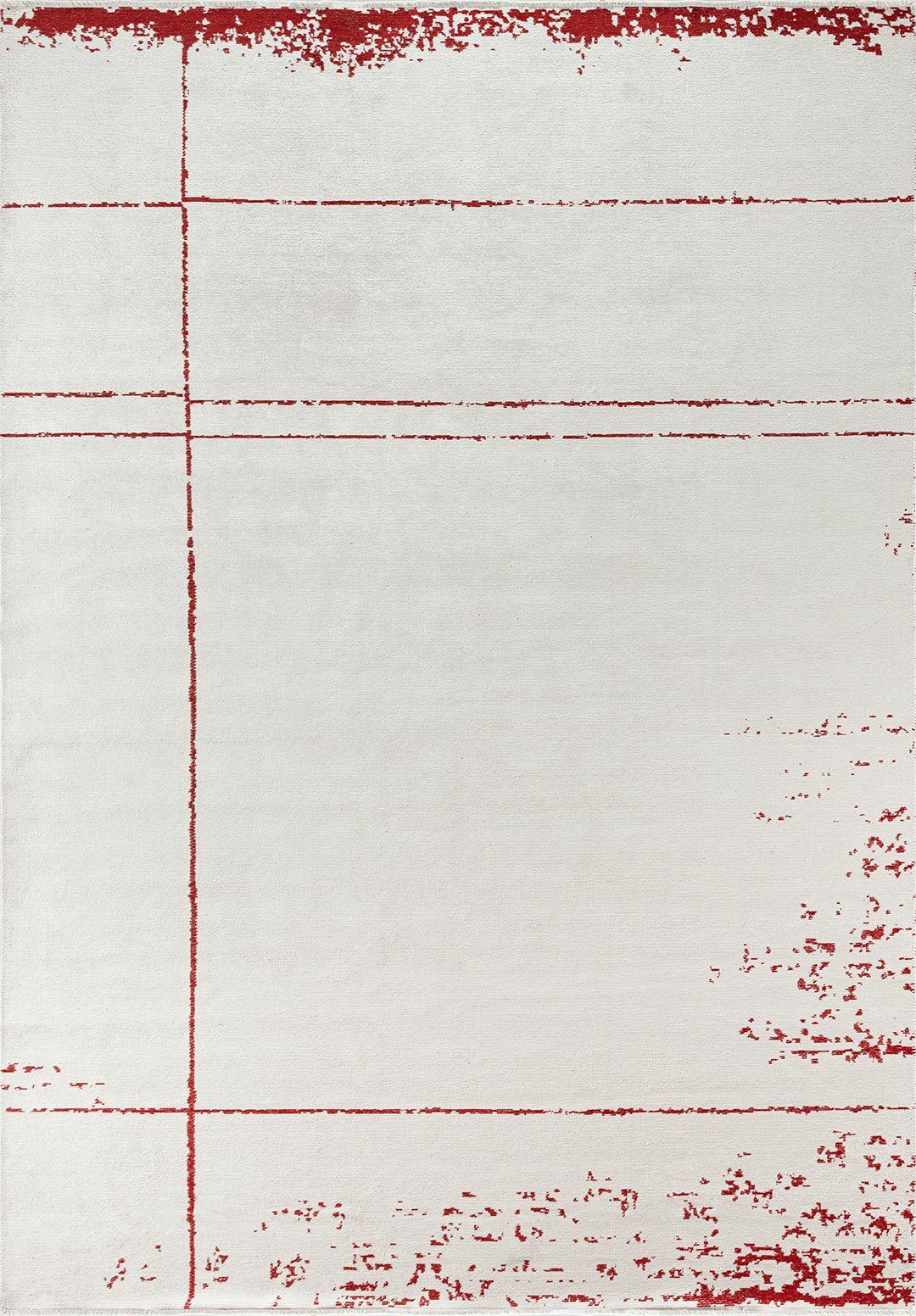 Crimson Patterned Cream Rug