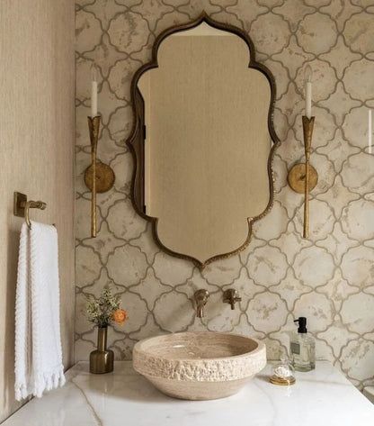 Riva Flower Elegant Bathroom Mirror Asymmetrical Bedroom Mirror Irregular Home Mirror