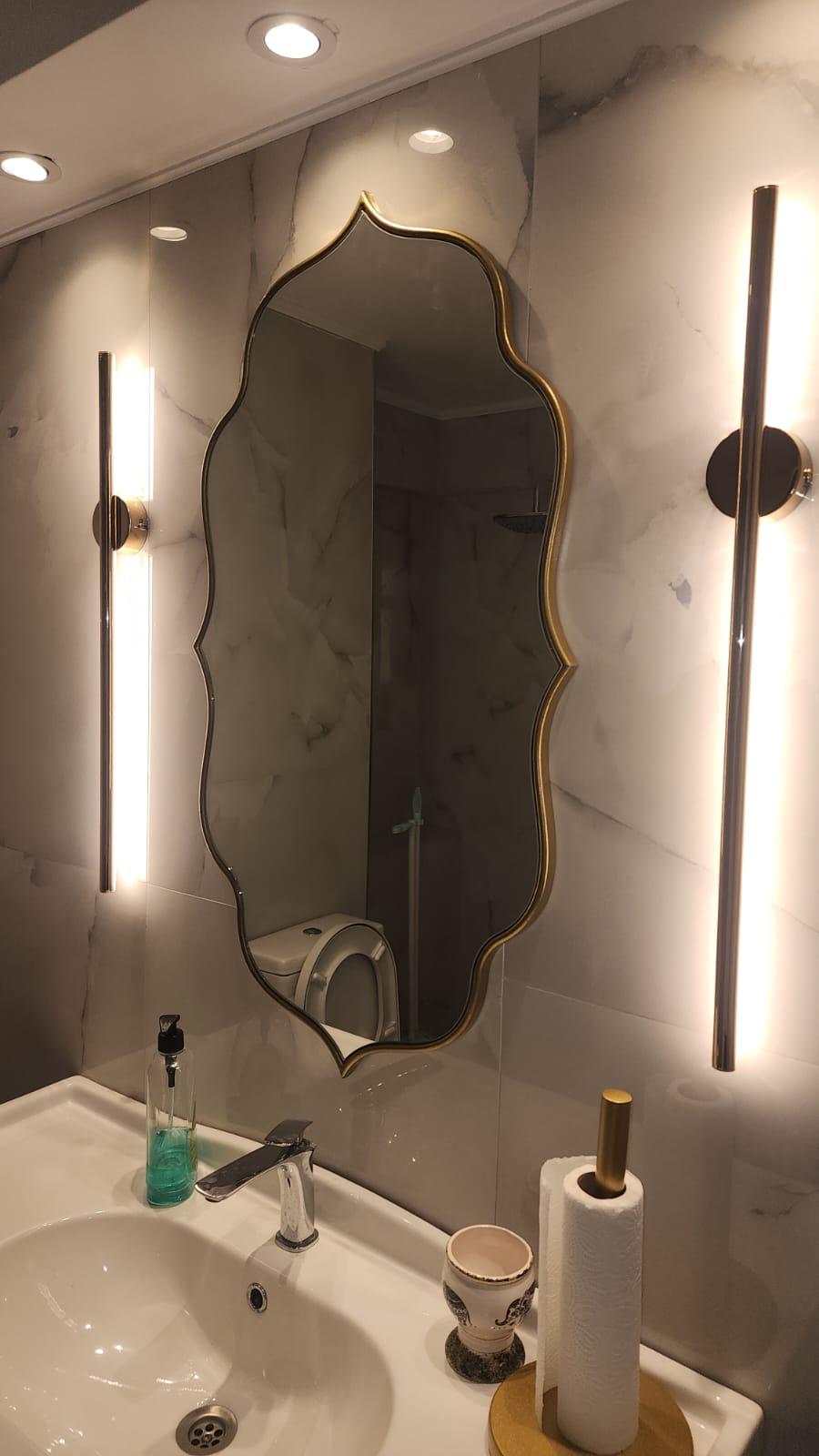 Riva Flower Elegant Bathroom Mirror Asymmetrical Bedroom Mirror Irregular Home Mirror