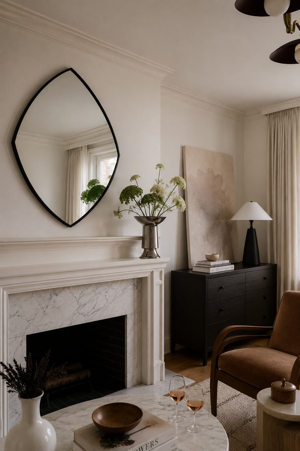 Organic Modern Mid Century Modern Wall Mirror