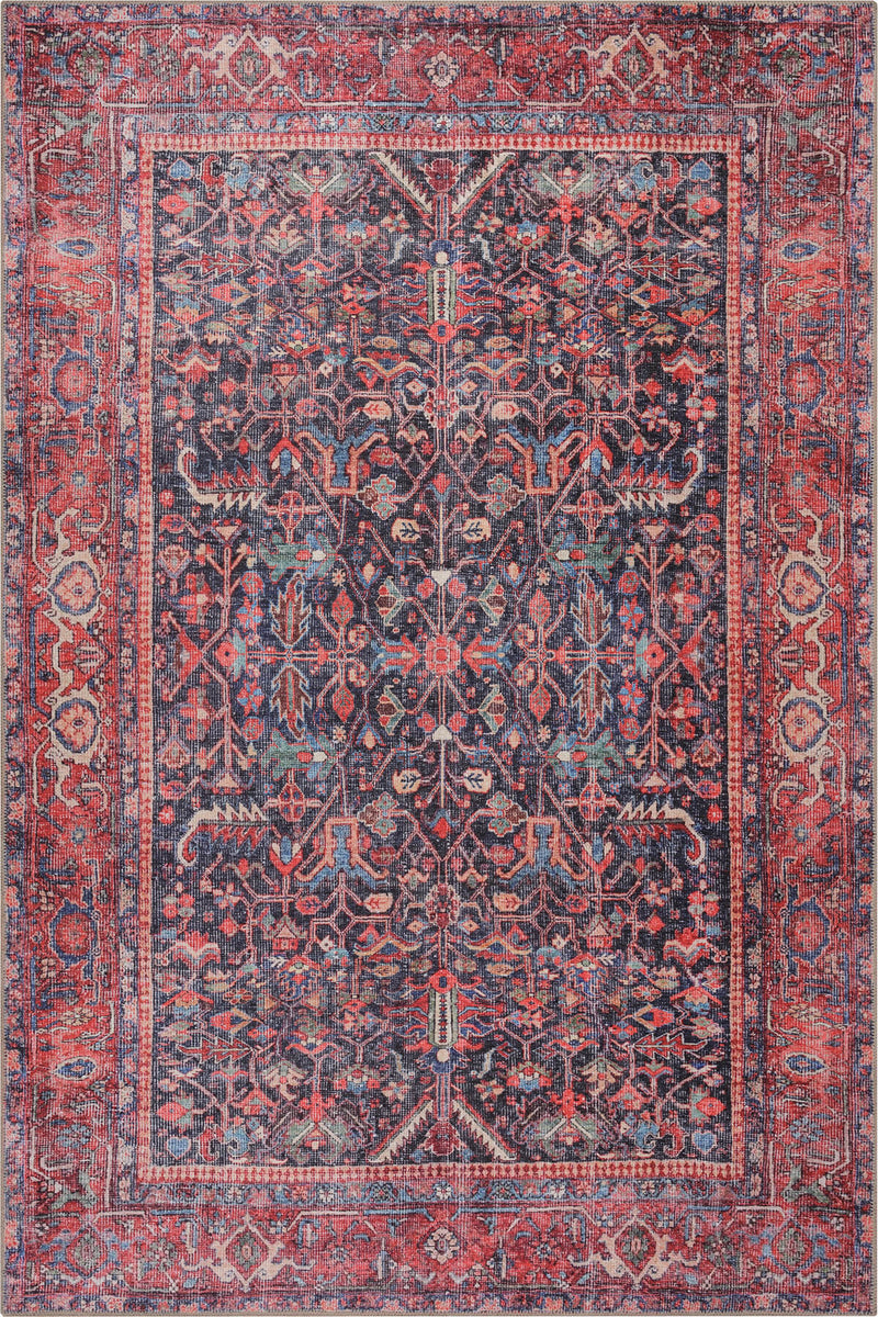 Blues and Red Vintage Rug