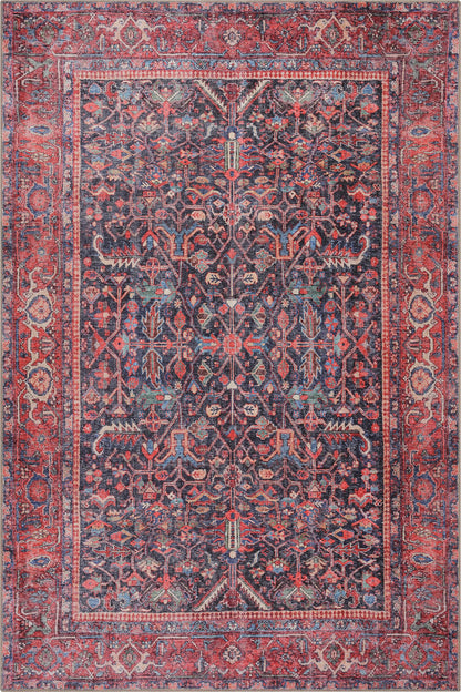 Blues and Red Vintage Rug