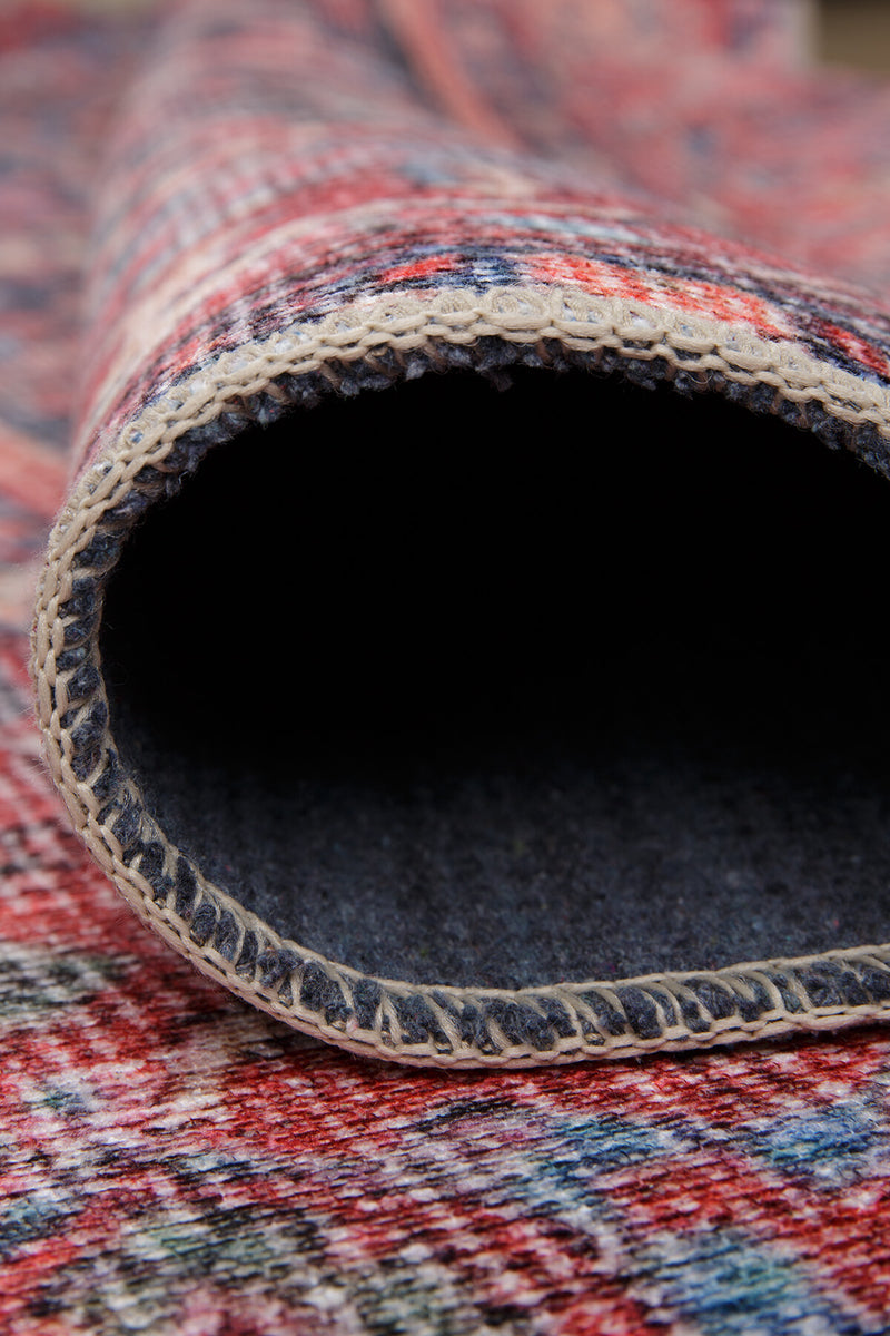 Blues and Red Vintage Rug