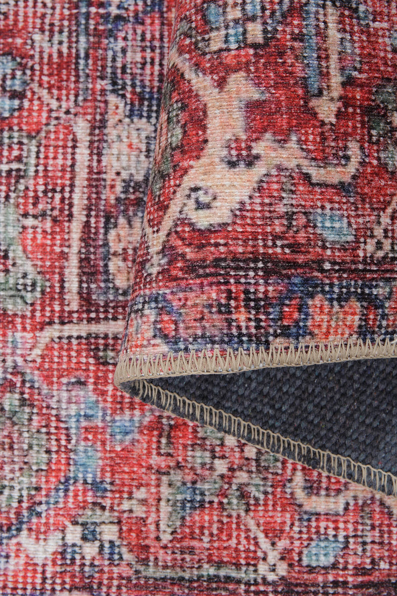 Blues and Red Vintage Rug