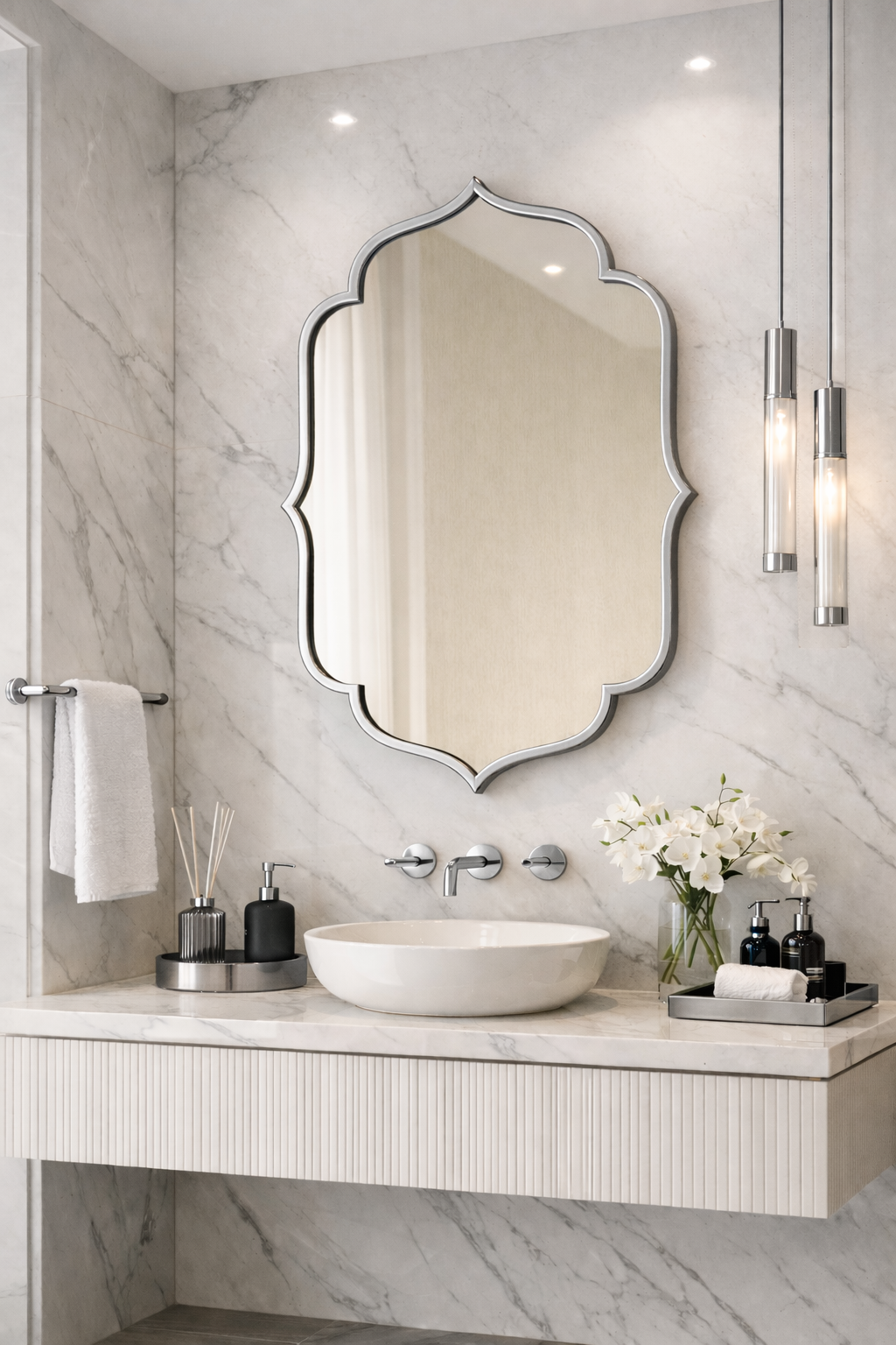Riva Irregular Mirror  Elegant Asymmetrical Mirror