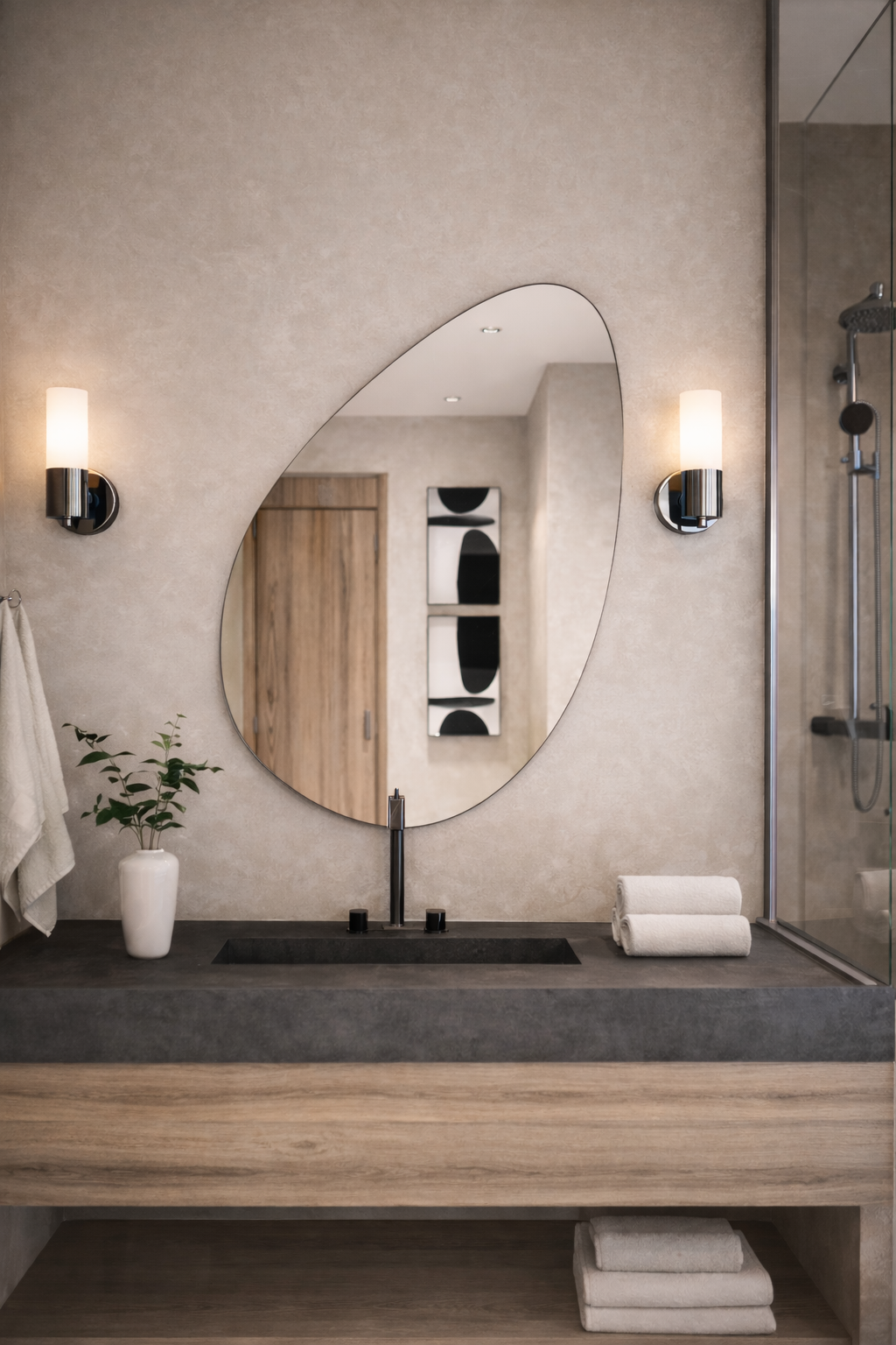 Pera Mirror - Elegant Asymmetrical Wall Mirror | Alpken