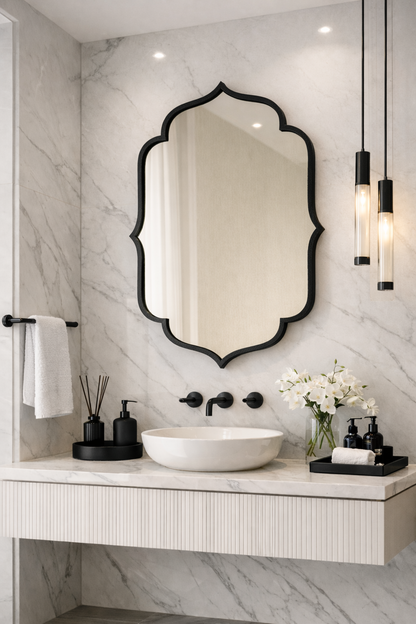 Riva Irregular Mirror  Elegant Asymmetrical Mirror